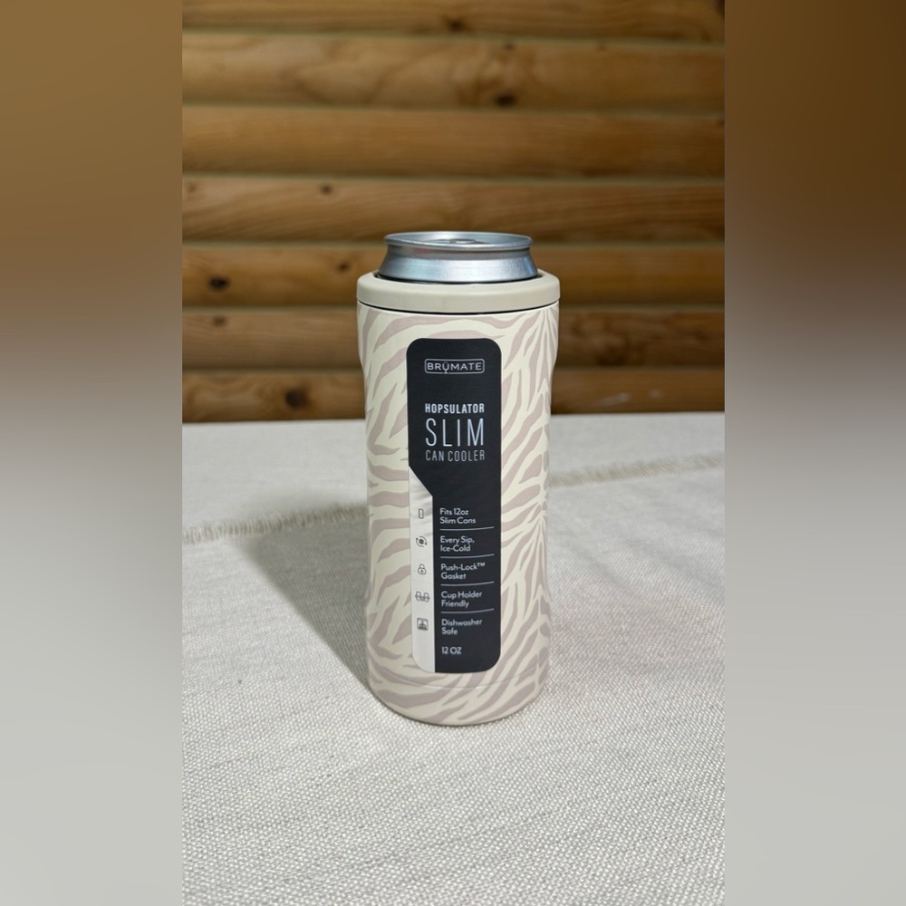 ZEBRA Brumate + Chloe Collaboration HOPSULATOR SLIM 12oz Slim Can Coozie